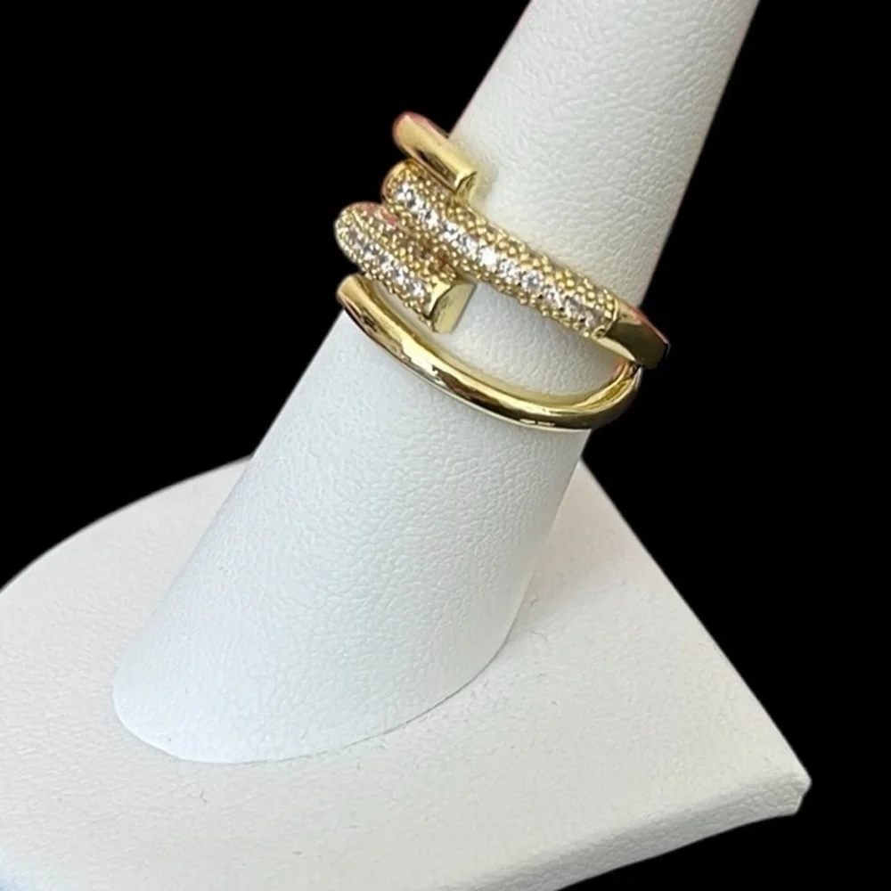 Gold plated paved Ring
